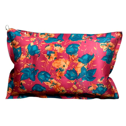 Duckback Floral Air Pillow for Travelling and Home Use (Pink Blue Print)