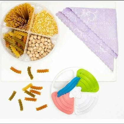 Food Grade Plastic 4 Section Jar, 2000 Ml, Multi Colour Transparent air tight