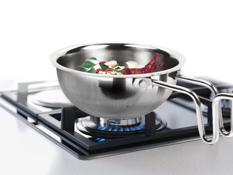 Stainless Steel Tadka Pan with Riveted handle - Cookware | Buy online on ZillyBuy