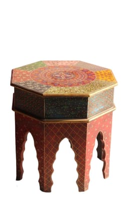 Girish Handicrafts Wooden Decorative Rajastani Hand Painted Elephant Stool | Rajasthani Home Decor Handicrafts | Home Decorative Items in Living Room, Bedroom | Showpiece Gifts (Multicour A)