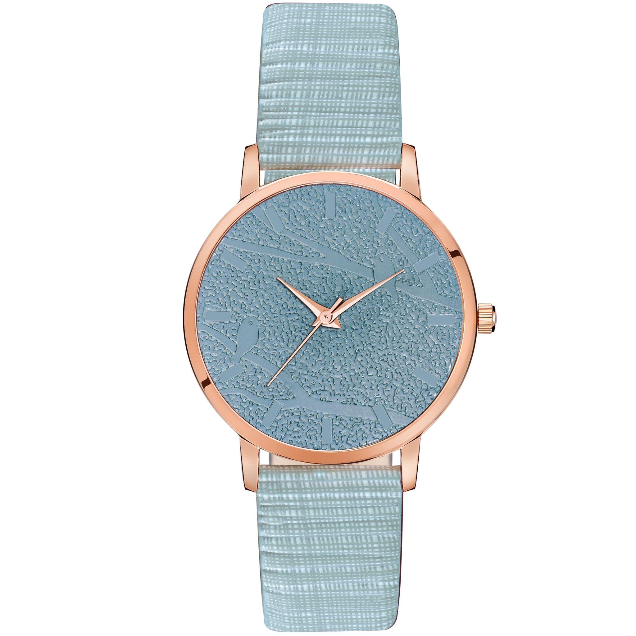 Loretta MT-330 Blue Leather Belt Slim Dial Women & Girls Watch