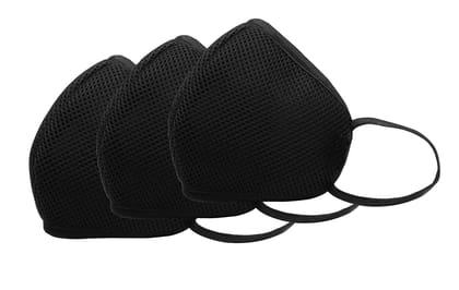 Travalate Reusable 3-Layer Anti-Pollution Outdoor Unisex Masks, Durable Anti Dust Face Protect Washable Mask for Men and Women - Black (Pack of 3)