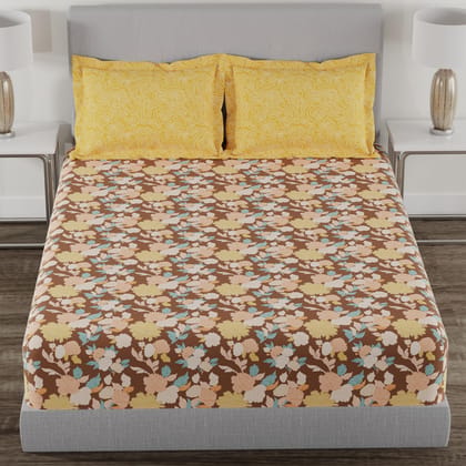 Trident Home Essential Bedsheet, 144 Thread Count, 100% Cotton, Bedsheet, Soft Finish Sheet Set