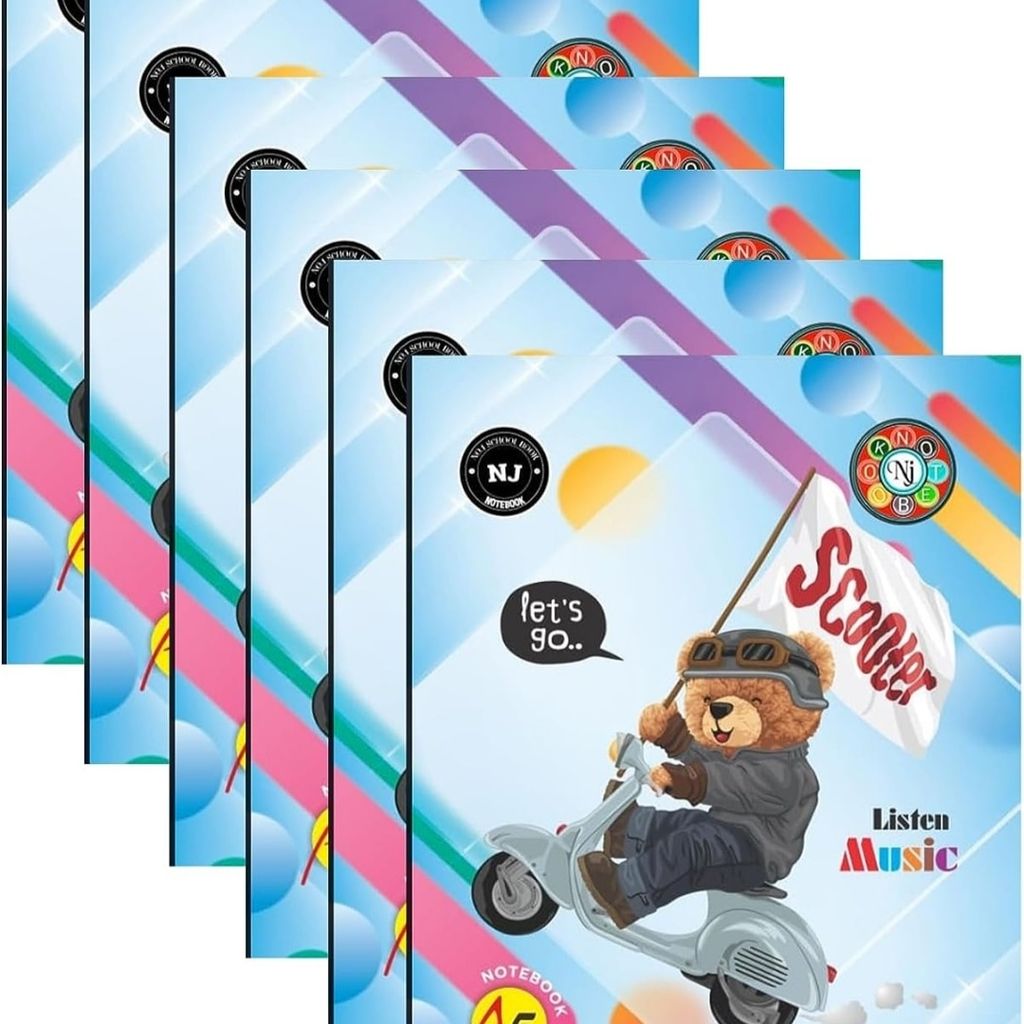 Nj notebook school college for books pack 6 - Stationery | Buy online on ZillyBuy