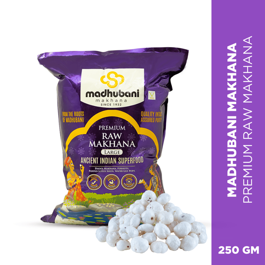 Madhubani Makhana |  Premium Raw Plain Phool Makhana | Large Size | 5+ PURPLE( Pack of 2) 