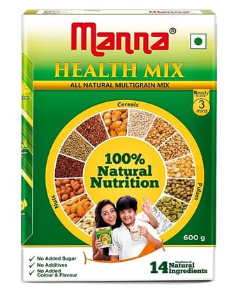 Manna Health Mix 600g | Health and Nutrition Drink | Millets, Nuts, Cereals & Pulses | Sathu maavu | Porridge Mix
