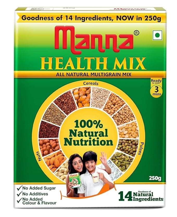 Manna Health Mix 250g, Sathu Maavu,14 Natural Ingredients | No Sugar | No Colour | No Flavour | 100% Natural Nutrition