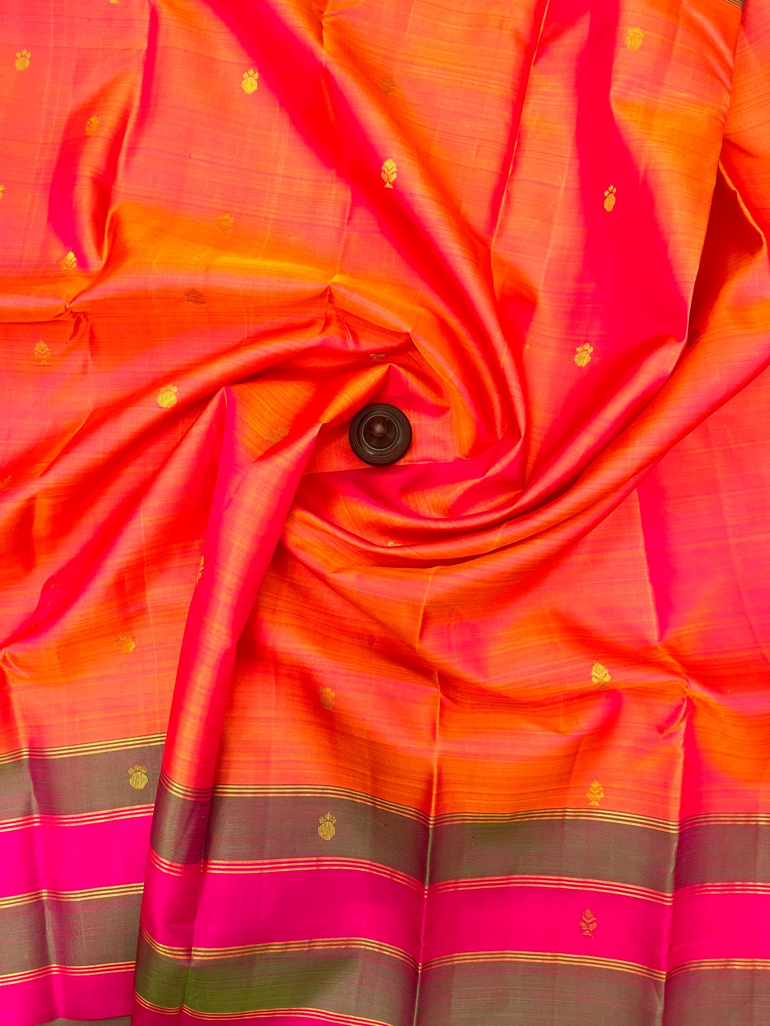 Red Color Long Border Small Butta Design Kanjivaram Pure Silk Saree