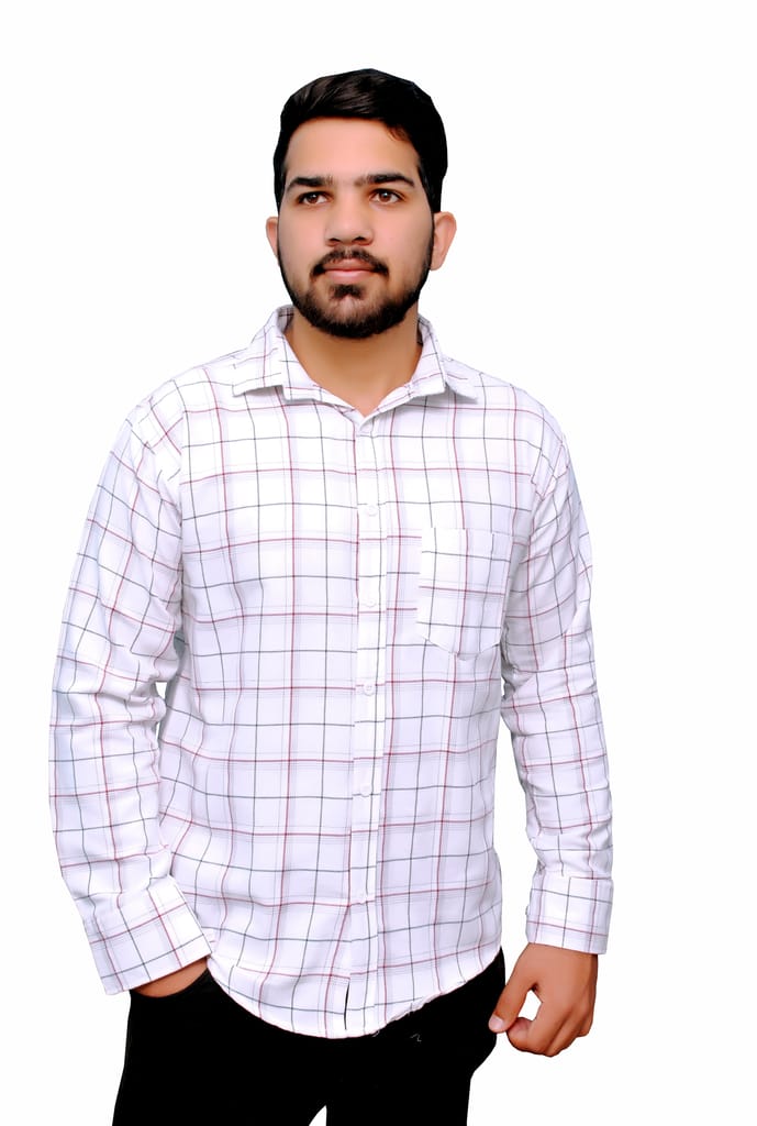Atino White Men Checked Shirt