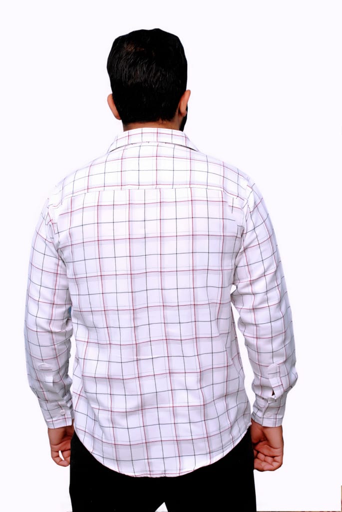 Atino White Men Checked Shirt