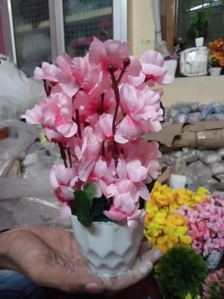 Multicolor 9 SMALL ORCHID ARTIFICIAL FLOWER BONSAI, For House Decor in Pink