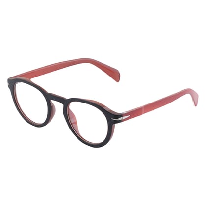 4Flaunt Full Rim Anti Glare Zero Power Oval Spectacle Frame | Lightweight, Sturdy & Trending | UV Protection Eyeglasses | Men & Women | Medium (C5 - Brown)