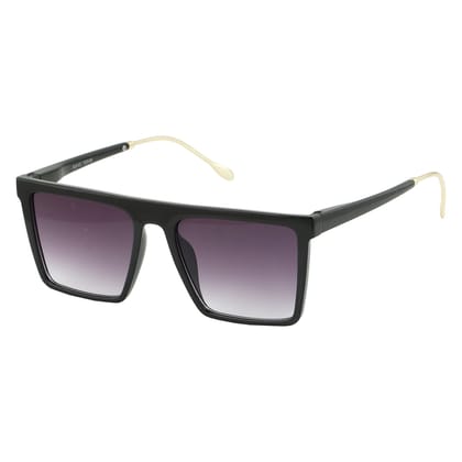 4Flaunt UV Protected Flat Square Sunglasses For Men & Women (Gold, Black)