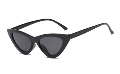 Fancy-Creation UV 400 Protection Retro Vintage Small Cat Eye Sunglasses For Women (C1 - Black)