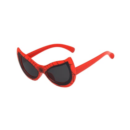 4Flaunt UV Protected Trending Latest & Stylish Spiderman Design Sunglasses For Kids | Age: 5+ Years (Red)