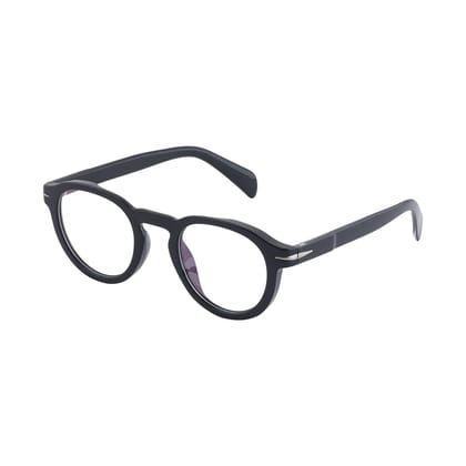 4Flaunt Full Rim Anti Glare Zero Power Oval Spectacle Frame | Lightweight, Sturdy & Trending | UV Protection Eyeglasses | Men & Women | Medium (C2 - Grey)