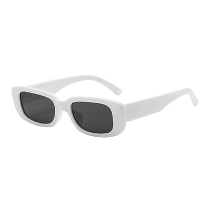 4Flaunt UV Protected Rectro 4Kids Retro Rectangular Vintage Fashion Sunglasses For Kids | Age : 3+ Years | Small (C5 - White)