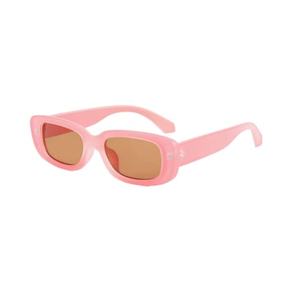 4Flaunt UV Protected Rectro 4Kids Retro Rectangular Vintage Fashion Sunglasses For Kids | Age : 3+ Years | Small (C4 - Pink)