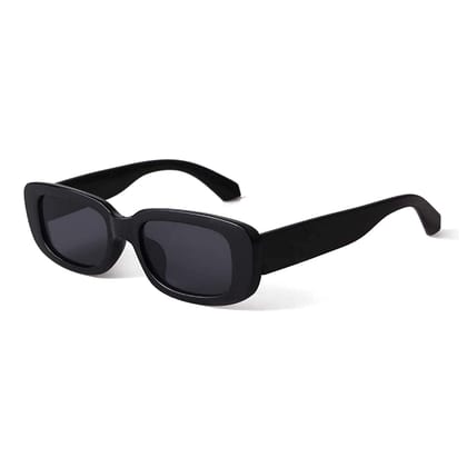 4Flaunt UV Protected Rectro 4Kids Retro Rectangular Vintage Fashion Sunglasses For Kids | Age : 3+ Years | Small (C1 - Black)