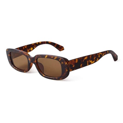 4Flaunt UV Protected Rectro 4Kids Retro Rectangular Vintage Fashion Sunglasses For Kids | Age : 3+ Years | Small (C2 - Leopard Print)