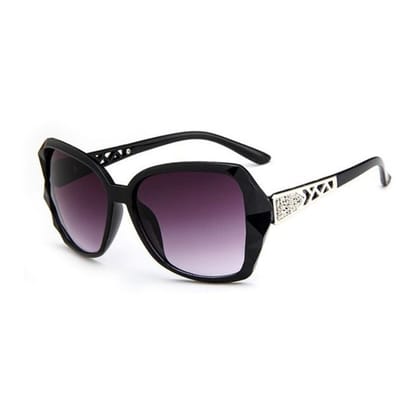 4Flaunt Full Rim Stylish Trending & Latest Vintage Oversized Oval Butterfly Gradient Sunglasses For Women | 100% UV Protected | Large (58-17-132 MM) (C1 - Black)
