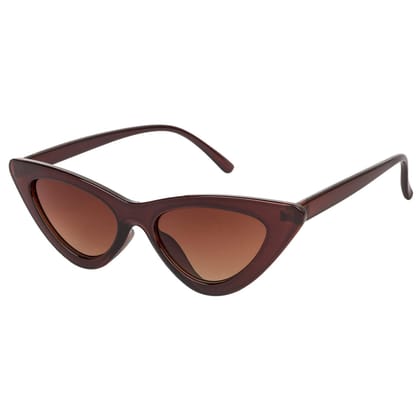 Fancy-Creation UV 400 Protection Retro Vintage Small Cat Eye Sunglasses For Women (C2 - Brown)