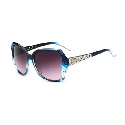 4Flaunt Full Rim Stylish Trending & Latest Vintage Oversized Oval Butterfly Gradient Sunglasses For Women | 100% UV Protected | Large (58-17-132 MM) (C3 - Blue)