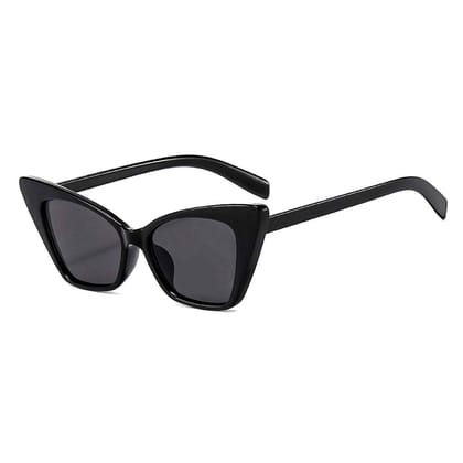 Fancy-Creation UV 400 Protection Retro Vintage Narrow Cat Eye Sunglasses Inspired From Priyanka Chopra For Women (C1 - Black)