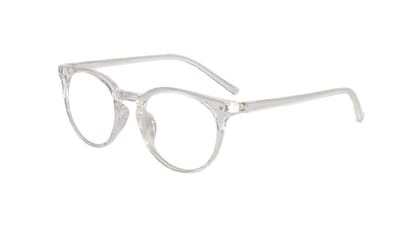 Fancy-Creation Premium UV400 Protected Round Anti Glare Reading Glasses Zero Power Computer Glasses For Men & Women (Clear)