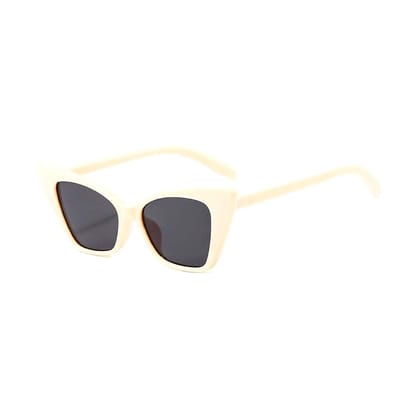 4Flaunt Full Rim Stylish, Latest & Trending Vintage Retro Cat Eye Fame Series Sunglasses For Women | 100% UV400 Protected | Medium (51-17-145 mm) | 4FS03 (C3 - Peachy)