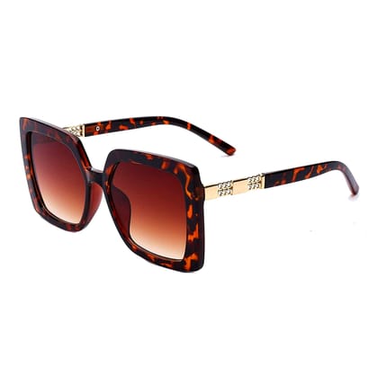 Fancy-Creation Over Sized Square Sunglasses With UV 400 Protection For Women (C2 -Animal Print)