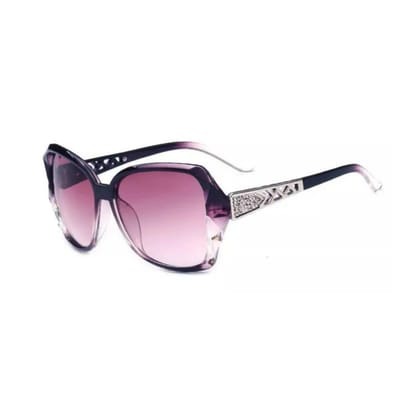 4Flaunt Full Rim Stylish Trending & Latest Vintage Oversized Oval Butterfly Gradient Sunglasses For Women | 100% UV Protected | Large (58-17-132 MM) (C4 - Purple)