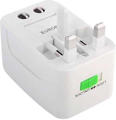 Upix Universal Travel Adapter with 125V 6A, 250V Surge/Spike Protected Electrical Plug (White)