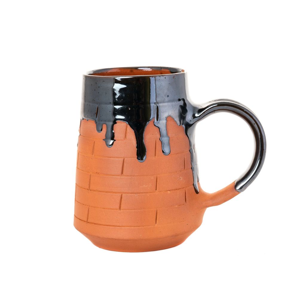 SOWPEACE Handcrafted Terracotta Beer Mug “Earthly beer” for kitchen and dining, premium artisan made utensils as serveware, for gift