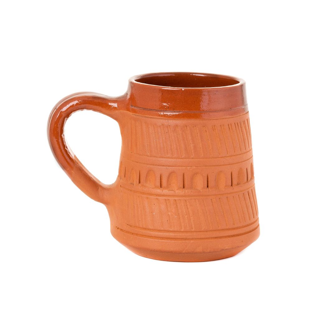 Sowpeace Handcrafted Terracotta coffee mug “Traditional styled ” for kitchen and dining, premium artisan made utensils as serveware, for gift