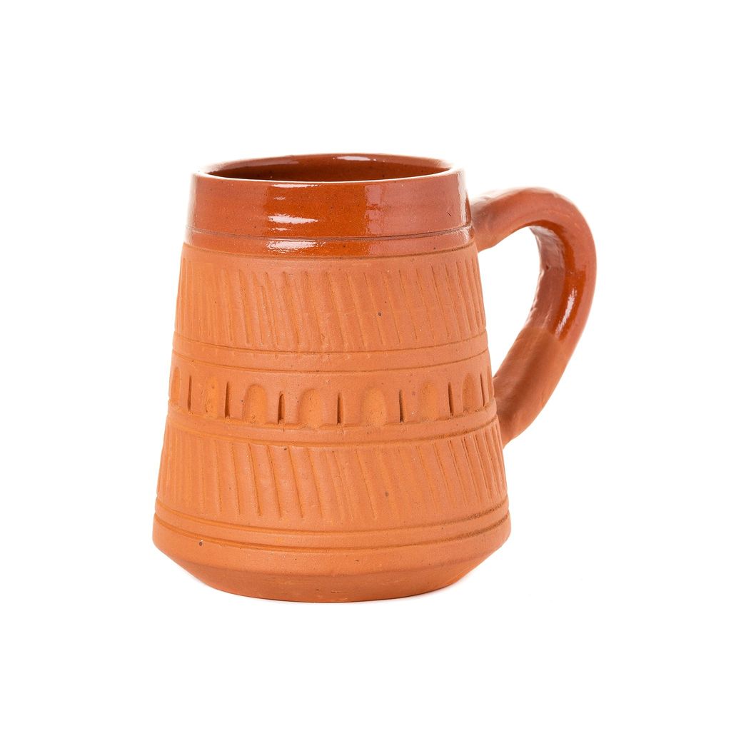 Sowpeace Handcrafted Terracotta coffee mug “Traditional styled ” for kitchen and dining, premium artisan made utensils as serveware, for gift
