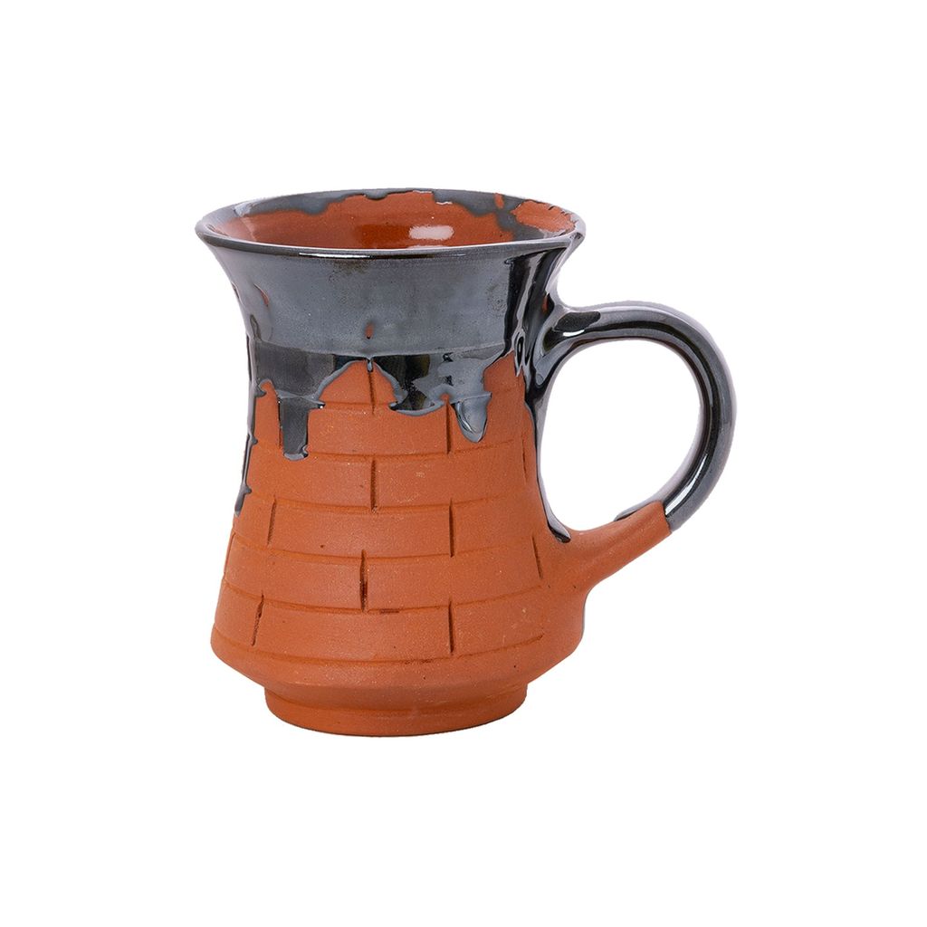 Sowpeace Terracotta Coffee Mug with curved bottom “Mug of Smile” for kitchen and dining, premium artisan made utensils as serveware, for gift