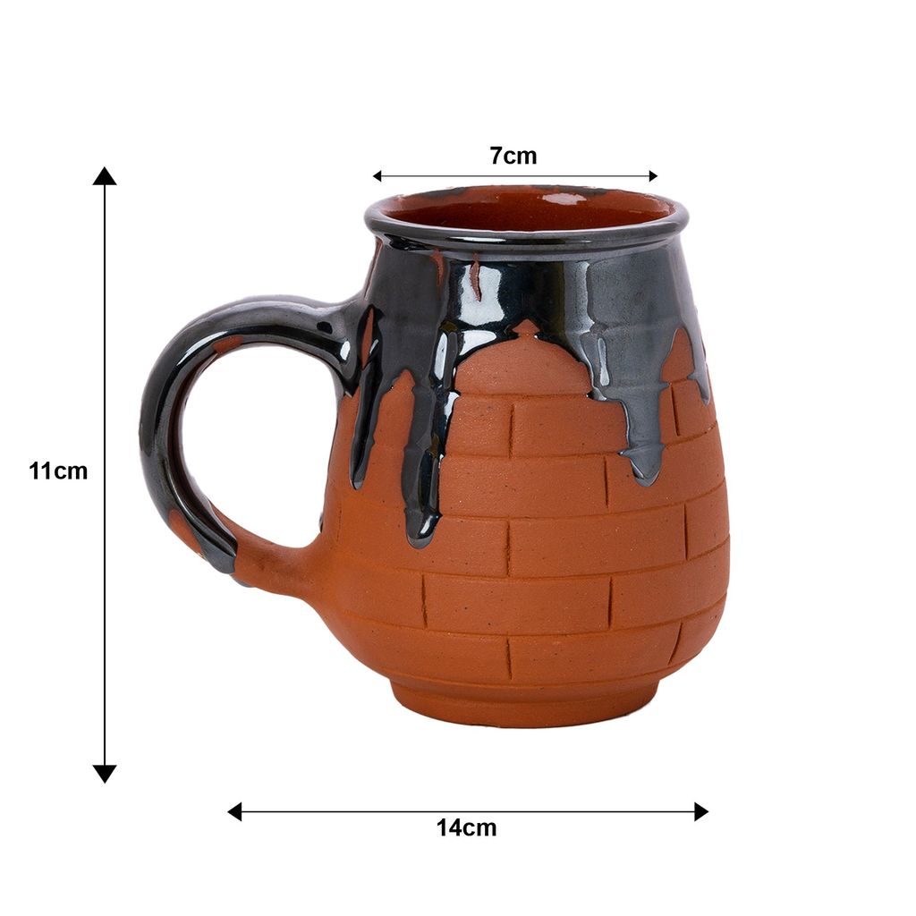 Sowpeace Terracotta Coffee Mug with wide bottom “Mug of closure happiness” for kitchen and dining, premium artisan made utensils as serveware, for gift