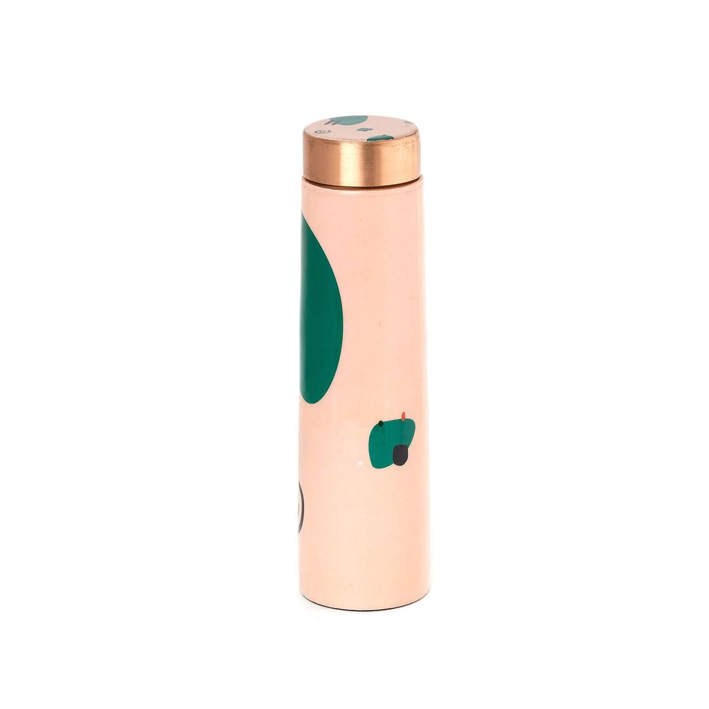 Sowpeace designer copper bottle “Trendy bottle sporting abstract designs” for kitchen and dining, premium designed bottles as serveware, for gifting. (Trendy bottle sporting abstract desi