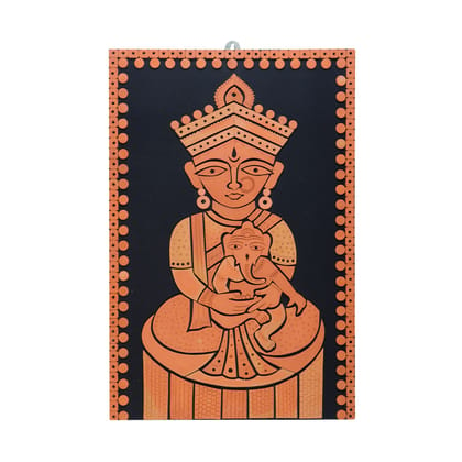 SOWPEACE Handcrafted Terracotta wallart ganesh janani “The Little Ganesha ” wall showpiece, premium artisan made wall home decor for living r