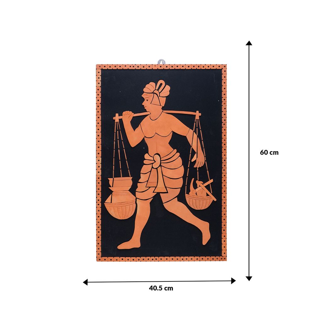 SOWPEACE Handcrafted Terracotta wallart banki “The Graced Work” wall showpiece, premium artisan made wall home decor for living r