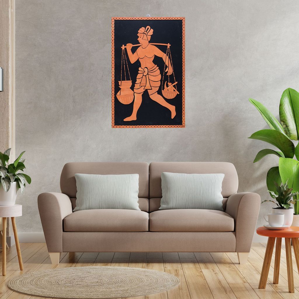 SOWPEACE Handcrafted Terracotta wallart banki “The Graced Work” wall showpiece, premium artisan made wall home decor for living r