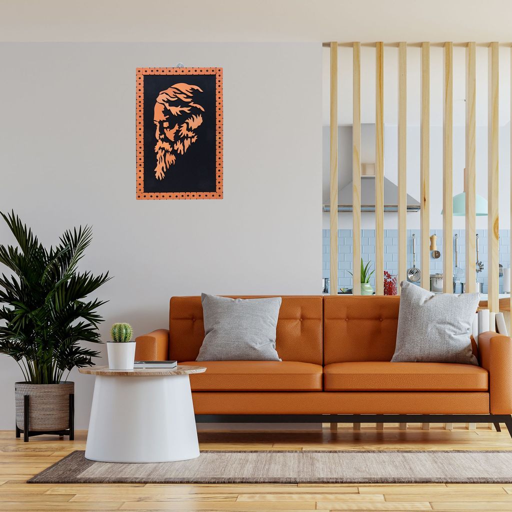 SOWPEACE Handcrafted Terracotta wallart Rabindranath “All hail the great poet! ” wall showpiece, premium artisan made wall home decor for living room, for gift