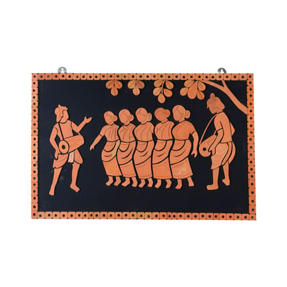 SOWPEACE Handcrafted Terracotta wallart tribal dance “A tribute to the tribal ” wall showpiece, premium artisan made wall home decor for living room, for gift