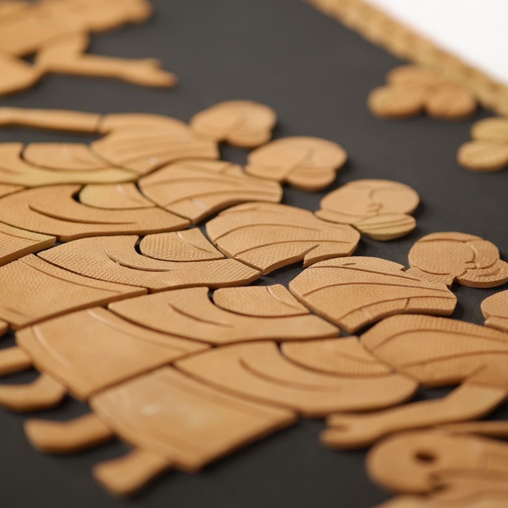 SOWPEACE Handcrafted Terracotta wallart tribal dance “A tribute to the tribal ” wall showpiece, premium artisan made wall home decor for living room, for gift