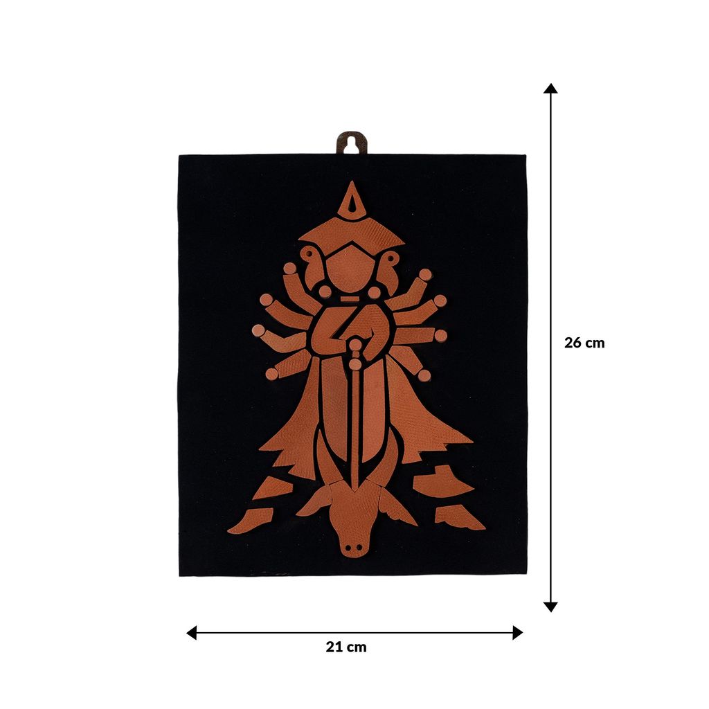 SOWPEACE Handcrafted Terracotta wallart durga “All hail Durga Maa! ” wall showpiece, premium artisan made wall home decor for living room, for gift