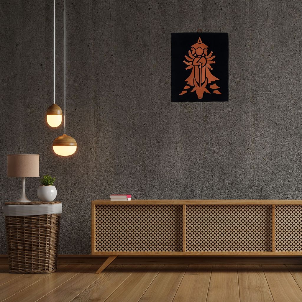 SOWPEACE Handcrafted Terracotta wallart durga “All hail Durga Maa! ” wall showpiece, premium artisan made wall home decor for living room, for gift