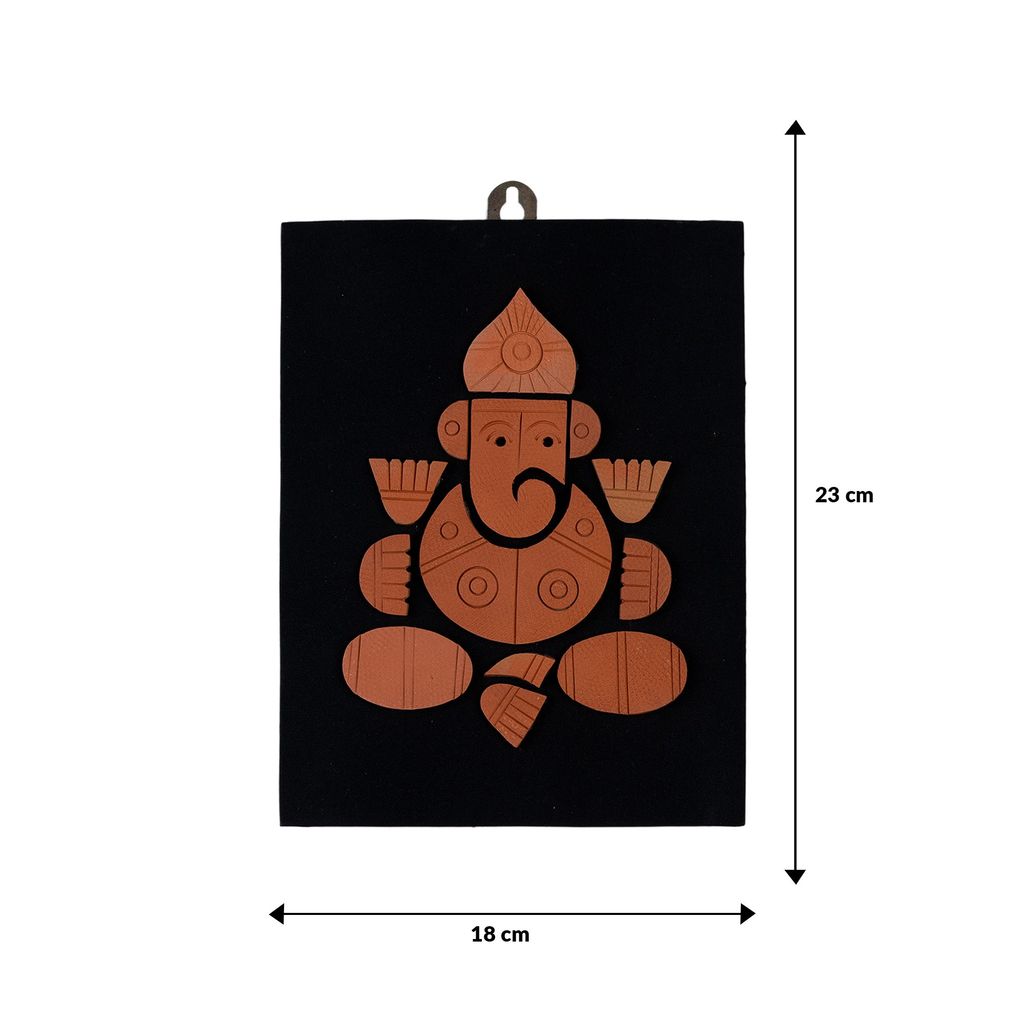 SOWPEACE Handcrafted Terracotta wallart ganesh “The wall of lord Ganesh! ” wall showpiece, premium artisan made wall home decor for living room, for gift