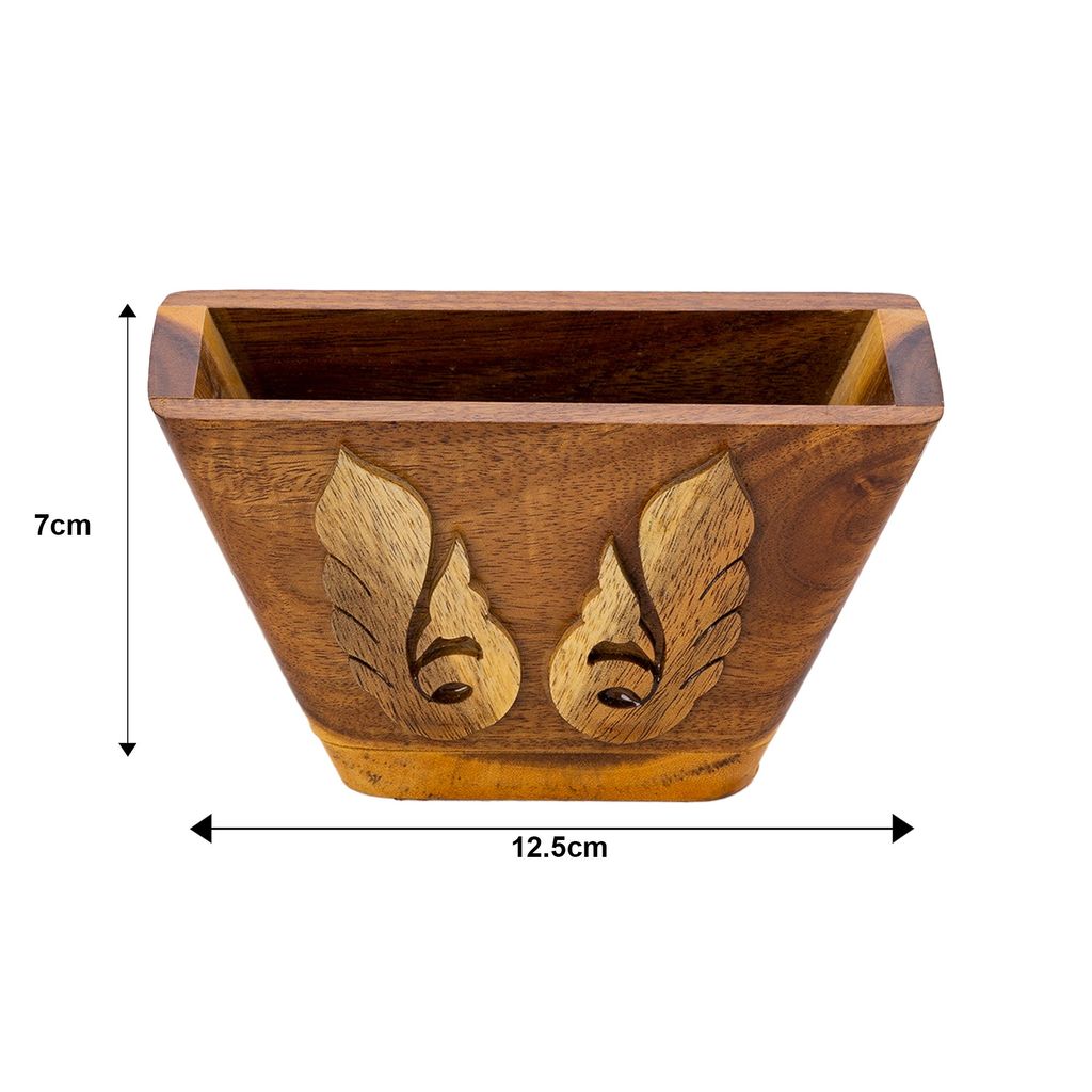 SOWPEACE Handcrafted Wooden Pen Stand Trapezium “Trapezium of greatness” showpiece, premium artisan made tabletop home decor for living r