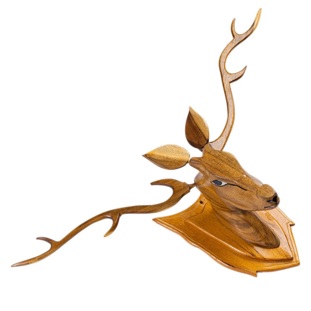 SOWPEACE Handcrafted Wooden Deer Head Big “The Big wise head” showpiece, premium artisan made wall home decor for living r